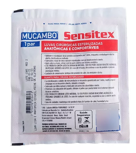 Kit C/50 Luva Cirúrgica De Látex Estéril Sensitex Mucambo - Image 2