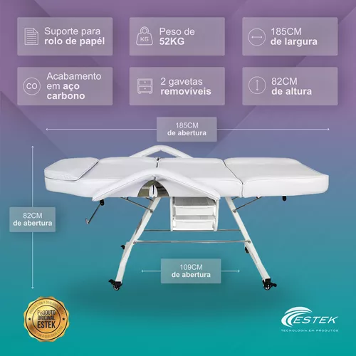 Maca Poltrona Cadeira Fixa Estética Estek Com Plastificação - Image 2