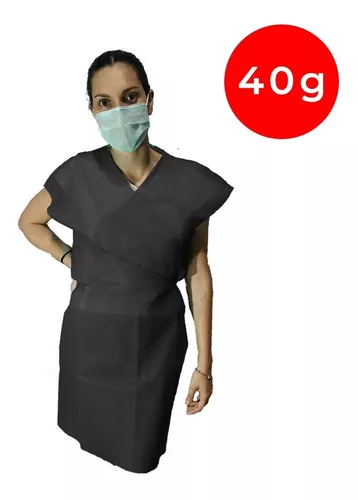 100un Avental Descartável Tnt 40g Manga Curta Pronta Entrega - Image 2