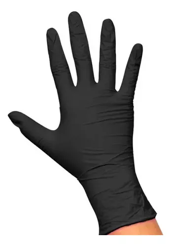 Luva Nitrilica Preta Pp Sem Po Nobre C/100 Kit C/ 5 Un. Cor Preto