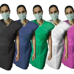 100un Avental Descartável Tnt 40g Manga Curta Pronta Entrega