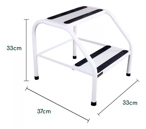 Escada Escadinha Para Maca 2 Degraus Metálica Branca Top - Image 2