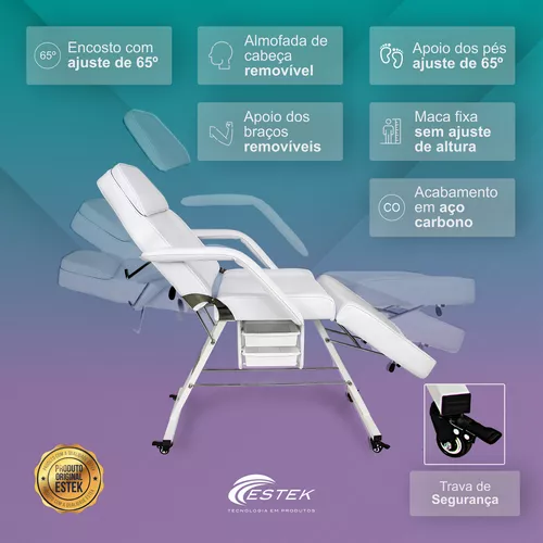 Maca Poltrona Cadeira Fixa Estética Estek Com Plastificação - Image 3